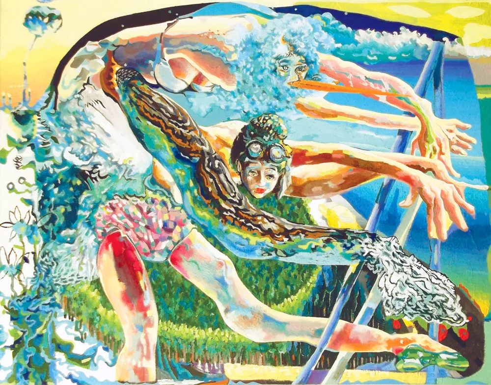 Oil painting: zile basıp kaçanlar 116 X 89 cm tuval üzerine yağlıboya 2013